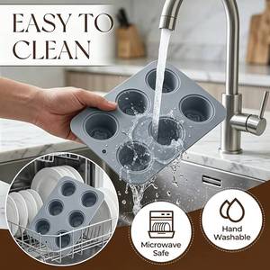 Moule à gâteau en silicone antiadhésif de qualité platine LFGB sans BPA, personnalisable en usine MUYULINS, 6 cavités en forme de myrtille - Product Image 2