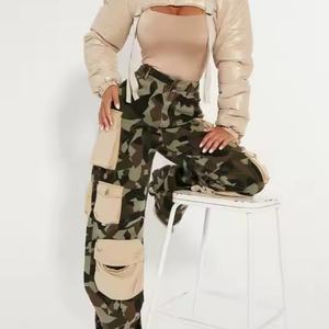 Nouveau design, jean vintage pour femme de haute qualité, imprimé camouflage personnalisé, 100% coton, délavé à l'acide, multi-poches, patchs, jean baggy - Product Image 5