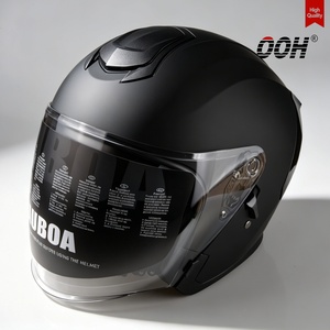 Casque de <span class=keywords><strong>moto</strong></span> ouvert certifié DOT, anti-buée, avec protection solaire, taille XL, double visière, double lentille, toutes saisons, ABS, nouveau casque avec haut-parleur, noir - Product Image 1