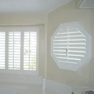 Tùy chỉnh PVC màn trập cửa trượt Basswood màn trập thanh <span class=keywords><strong>Octagon</strong></span> cửa sổ cửa chớp - Product Image 1