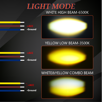 Feux auxiliaires LED laser de haute qualité Zda10 55W 36000Lm, couleur combinée jaune et blanc, 5 lasers, pour tout-terrain 4x4, travail, antibrouillard