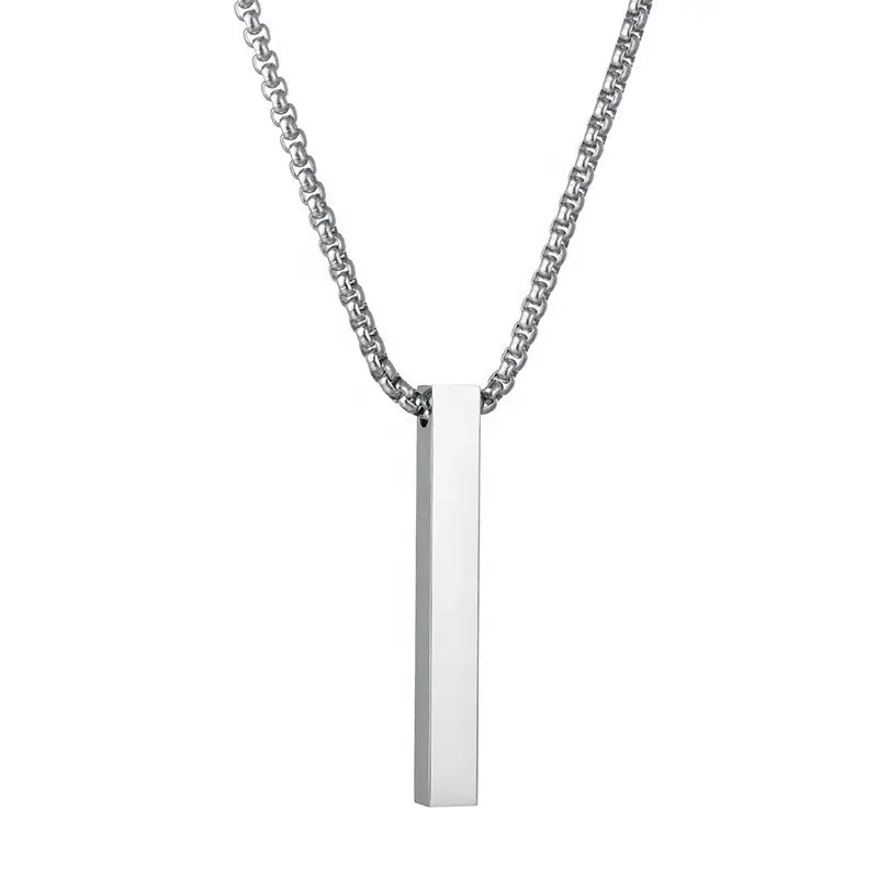 long silver pendant necklace