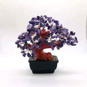 부와 행운을위한 천연 장미 핑크 석영 크리스탈 머니 트리 분재 스타일 장식 - Product Image 6