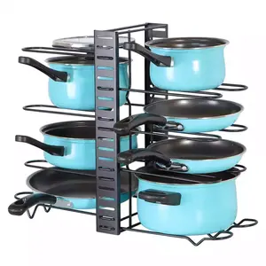 Keuze Fun Afneembare Vouwen Pan En Pot Deksel Organizer Rack Holder Keuken Rek Tafel Top Opslag Bilaterale Pot Rack Organisatoren