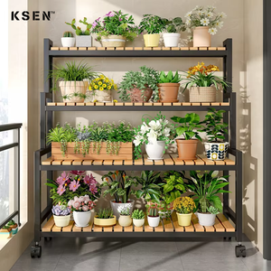 Support de <span class=keywords><strong>Plantes</strong></span> Métallique Réglable à 3/4/5 Niveaux pour Intérieur et Extérieur, Étagère à Fleurs pour Salon, Balcon, <span class=keywords><strong>Jardin</strong></span> KC-R1054 - Product Image 1