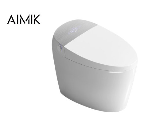 Smart Automatic Sensor Bidet Toilet 110V/220V Elongated Bowl Floor Mounted with Remote Control Included