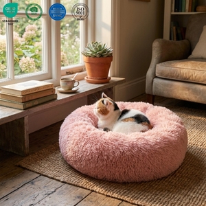 Camas redondas cálidas de felpa suave para mascotas, alfombrilla para perros y gatos, cama para dormir de animales, sofá - Product Image 2