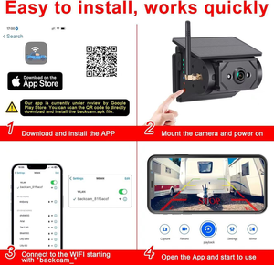 Mới nhất điện thoại di động wifi năng lượng mặt trời không dây xe phía sau xem đảo ngược máy ảnh với nam châm được xây dựng trong pin với ứng dụng cho điện thoại. - Product Image 6