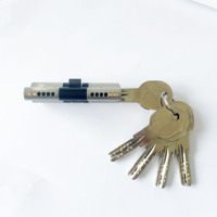 Serrure de porte en laiton 6 broches 35 + 35mm Double cylindre SN 5 clés d'ordinateur Euro cylindre de serrure