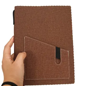 Hot sale notepad promotion A5 pu leather note custom office diary business pocket notebook with pen holder