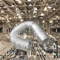 Tuyau de ventilation pour système HVAC industriel de 4 pouces sur 10 pieds, non isolé, à double paroi, en aluminium composite, flexible