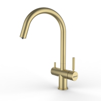 Robinet de cuisine doré satiné à 3 voies avec osmose inverse Robinet filtre à eau potable en acier inoxydable 304 Robinet à 3 voies