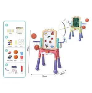 Double sided long foot Adjustable Multi-functional Magnetic Drawing Painting Board for kids