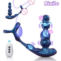 Prostata-Massagegerät Analer Vibrator 10 Vibrationsmodi 10 Drehmodi mit Penisring Sexspielzeug P-Punkt-Massagegerät Analkugeln für Paare