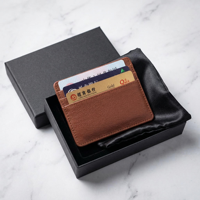 Petit portefeuille portable en cuir pour cartes, 10 cm x 8 cm, design multi-fentes, porte-cartes de crédit et d'identité fin, unisexe, pochette pour cartes