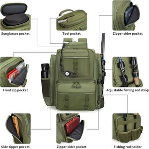 Sac à dos de pêche avec porte-cannes, porte-bouteille et sac de rangement pour équipement de pêche - échantillon gratuit - Product Image 6