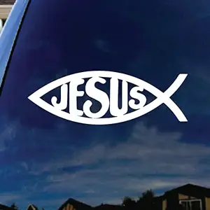 定制摩托车装饰耶稣鱼基督教十字汽车卡车贴纸贴花