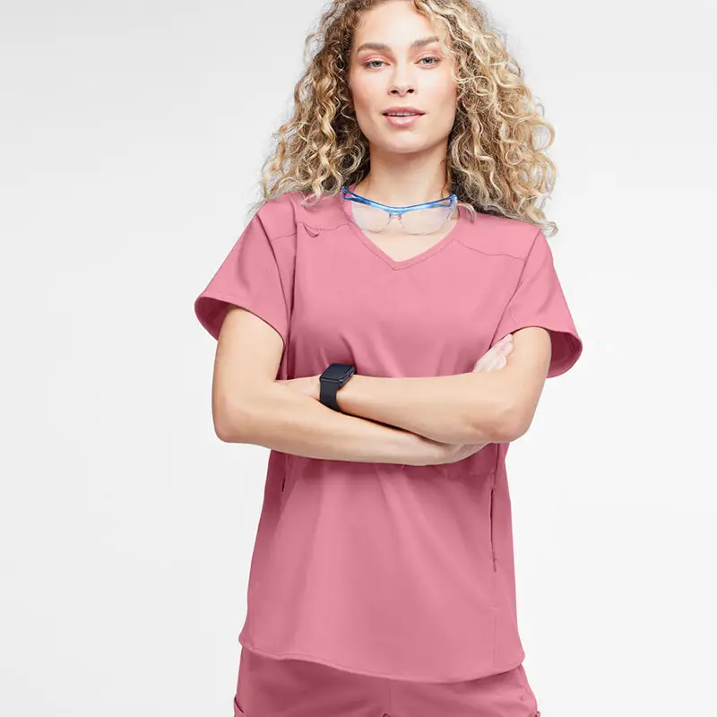 Bestexポリエステルレーヨンスパンデックス女性ドクタースクラブユニフォームセットファッショナブルなデザイン新しいスタイルの医療病院看護師ユニフォーム