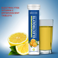 Comprimés effervescents d'électrolytes en gros avec étiquette personnalisée, caféine, vitamines, supplément sportif d'hydratation pour adultes