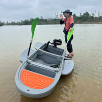 Bateau de pêche pliable en PE et aluminium de haute qualité, durable, portable, monté sur un SUV, mini-bateau pliable avec moteur pour la pêche