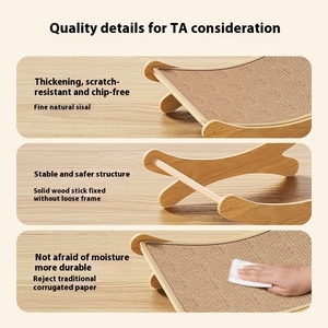 Übergroßes Umweltfreundliches Katzenbett Sisal-Kratzboard Quadratische Form Große Rassen Liegeplatz Kratzbaum Integriertes Haustiermöbel - Product Image 4