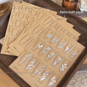 Carte d'entraînement à la peinture d'ongles en plastique réutilisable pour débutants – Outil de <span class=keywords><strong>dessin</strong></span> manuel pour la pratique du nail art - Product Image 4