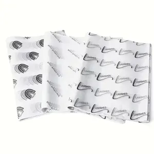 Custom Tissue Paper White Black Color Print Brand Logo Tissue Wrapping Packaging Paper For Clothing