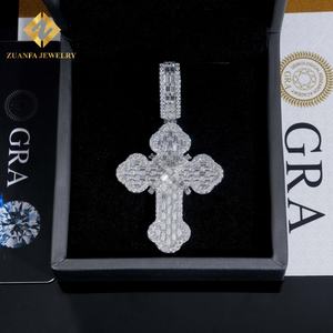 Productos de Tendencia 2025, Colección de Colgantes de Cruz con Moissanita de Color, Colgante Hip Hop con Incrustaciones, Joyería Religiosa - Product Image 2