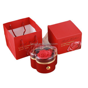 Valentine's Day Mother's Day <b>Cat</b> Paw Soap & Preserved Flower Waterproof Portable Jewelry Box - Product Image 1