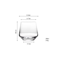 Ensemble de verres à vin rouge et à whisky sans pied en cristal, verres à eau et à shot pour bar et usage domestique