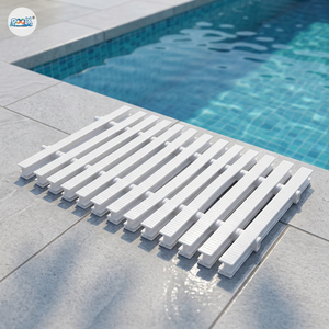 Rejilla de Plástico Blanca para Piscina POOLX de 10 Pulgadas, con Doble Bloqueo, Cubierta de Drenaje de Desbordamiento Antideslizante - Product Image 3