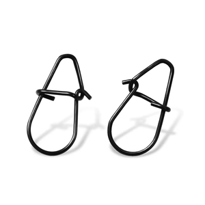 100 pièces/paquet de boutons-pression de pêche noir mat manivelle boutons-pression Clips pour leurres de basse hameçon en acier inoxydable matériel de pêche - Product Image 1