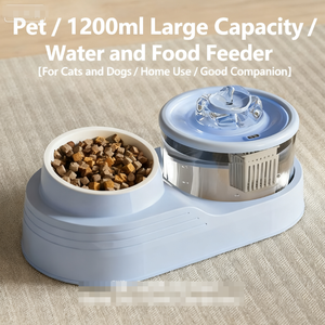 Suministros para mascotas para gatos y perros, dispensador de agua automático 2 en 1 resistente al agua de gran capacidad <span class=keywords><strong>silencioso</strong></span> móvil y alimentador - Product Image 2