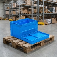 Caisse de rangement rectangulaire robuste et pliable, empilable et recyclable