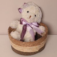 Paniers de rangement en jonc de mer, organisateur durable en paille, corbeille à linge tressée, panier de rangement pour jouets pour salon et salle de bain