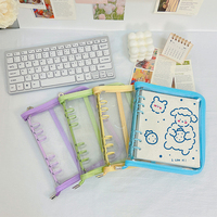 Carnet vierge à spirale A6 transparent en PVC, avec 6 anneaux, fermeture éclair et pages lignées, idéal pour la vente en gros