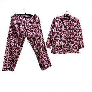 Pijamas de algodón con estampado naranja para mujer, ropa de dormir informal de manga larga con cuello vuelto, ropa de dormir informal para primavera - Product Image 1