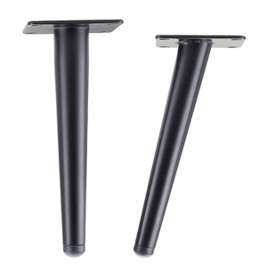 Furniture Leg Metal Conical Round Tube Feet <b>Black</b> 10cm To 72cm Heavy Duty Cabinet <b>Sofa</b> Coffee <b>Table</b> Support Industrial Design - Product Image 2