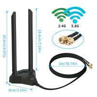 Antena WiFi de doble banda para interiores 8dBi 2,4 GHz 5GHz 5,8 GHz Base magnética RP-Para cámara de seguridad WiFi TP-Link