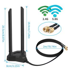 Antena WiFi <span class=keywords><strong>de</strong></span> doble banda para interiores 8dBi 2,4 GHz 5GHz 5,8 GHz Base magnética RP-Para cámara <span class=keywords><strong>de</strong></span> <span class=keywords><strong>seguridad</strong></span> WiFi <span class=keywords><strong>TP</strong></span>-<span class=keywords><strong>Link</strong></span> - Product Image 2