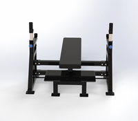 Banc de musculation professionnel robuste à hauteur réglable avec crochets pour barre d'haltères