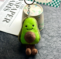Porte-clés en peluche avocat amusant, pendentif de sac à dos mignon en forme d'avocat, jouet en peluche personnalisé pour machine à griffes