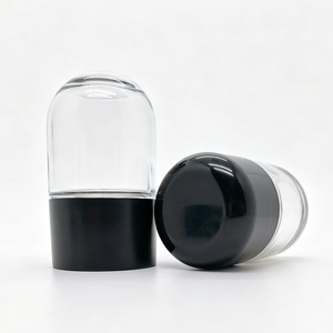 Barattolo in Vetro a Cupola Personalizzato da 3,5g con Coperchio Nero a Prova di Bambino, Contenitore in Vetro da 3oz 4oz <span class=keywords><strong>per</strong></span> Conservazione di <span class=keywords><strong>Erbe</strong></span> e Fiori Secchi - Product Image 3