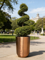 Grand pot rond en métal, pot à fleurs haut, conteneur écologique pour plantes tropicales d'arboricultura, intérieur/extérieur