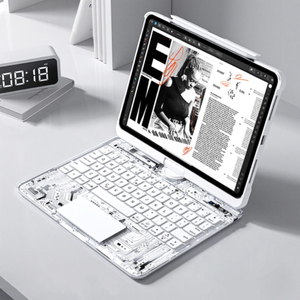 Custodia <span class=keywords><strong>con</strong></span> Tastiera IFacemall per <span class=keywords><strong>iPad</strong></span> 10.9 Pollici 2025 <span class=keywords><strong>con</strong></span> Porta <span class=keywords><strong>Penna</strong></span> e Retroilluminazione a 7 Colori, Tastiera Wireless Trasparente per <span class=keywords><strong>iPad</strong></span> 10.9 - Product Image 1