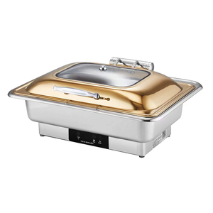 Chauffe-plats électrique de luxe 9L, hydraulique, argent et or, chauffe-plats intelligent à écran tactile, traiteur pour buffet - Product Image 1
