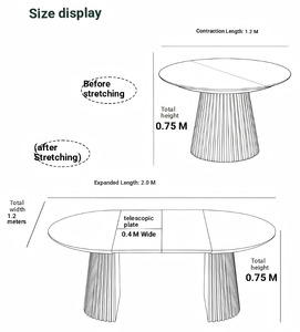 <span class=keywords><strong>Table</strong></span> à <span class=keywords><strong>manger</strong></span> convertible moderne en bois de luxe contemporain <span class=keywords><strong>avec</strong></span> plateau en bois pour la maison et les restaurants, couleur personnalisable - Product Image 3