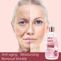 Le sérum hydratant lisse OEM aide à repulper la peau en dissolvant les capsules de perles pour une luminosité instantanée Sérum anti-âge 6 en 1 pour le visage perlé