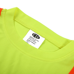 Chemise de sécurité haute visibilité à col rond jaune/orange fluorescente, applications polyvalentes personnalisées - Product Image 4