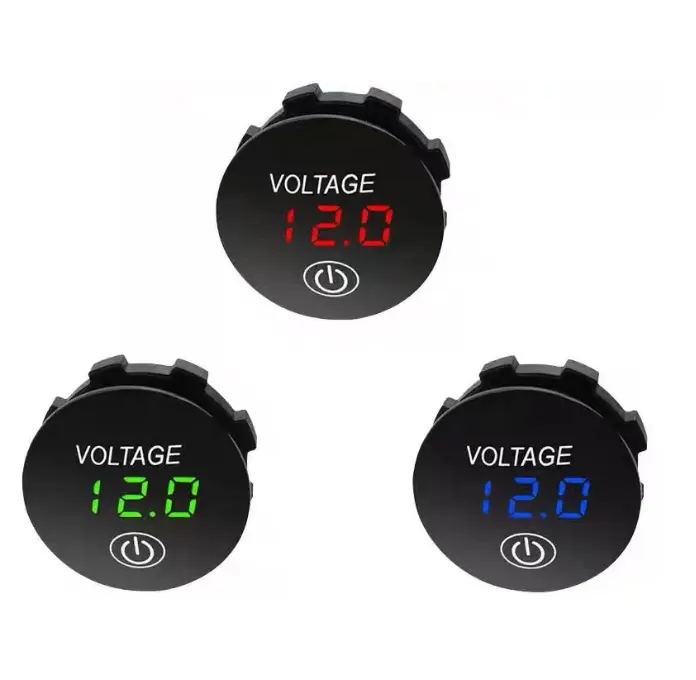 Dc 5V-48V Universele Digitale Display Voltmeter Led. Auto Voltmeter Met Touch Aan Uit Schakelaar Voor Auto Motorfiets Auto Vrachtwagenschip